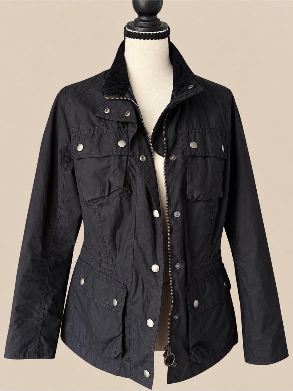 Barbour Collegiate Canvas Snap Front Jacket 6